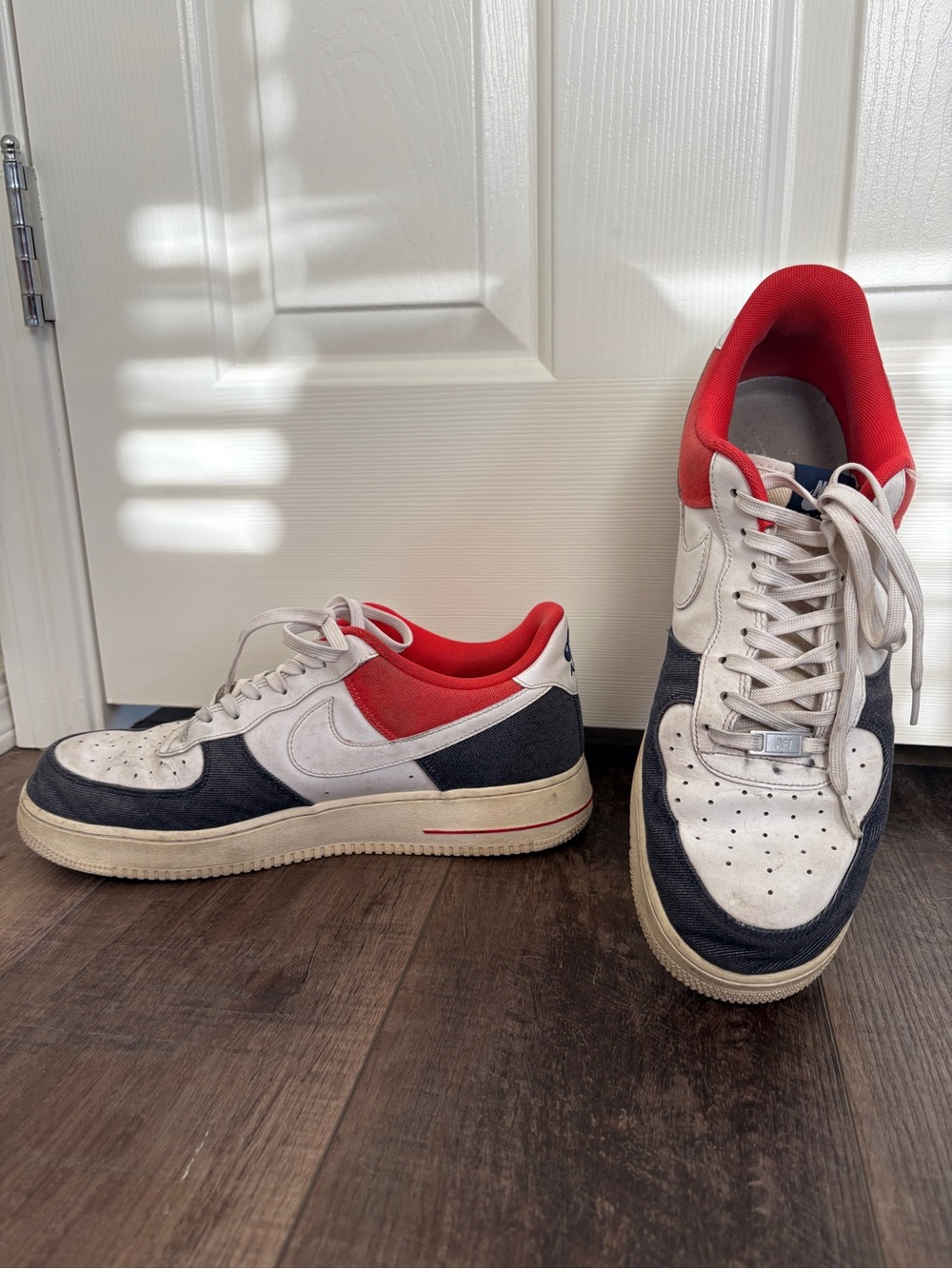 Nike Air Force 1 Low-Top ‘07 LX’ Sneakers in USA Red White Denim